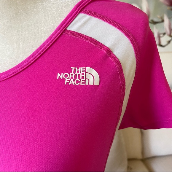 Barbie Pink The North Face Pink White Cap Sleeve Vapor Wick Tee Shirt - Picture 5 of 15